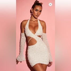 Oh Polly Marseilles White Pearl Dress Size 8